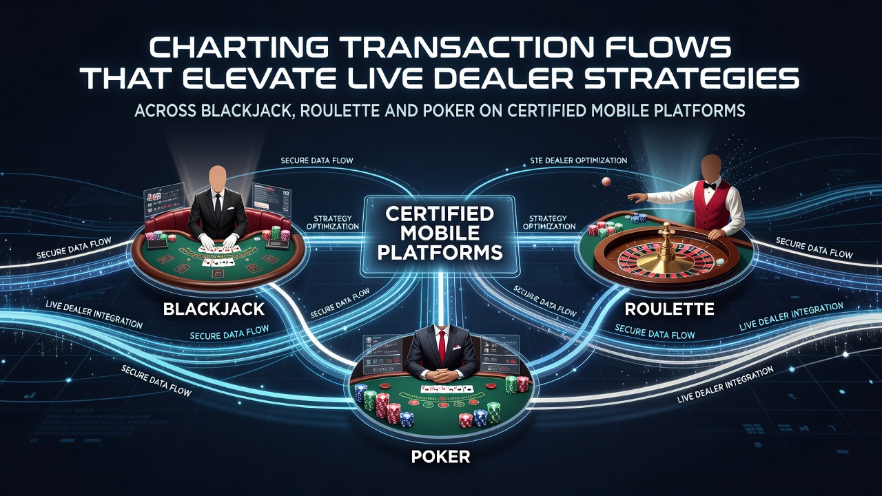 Darstellung von Transaktionsflüssen in mobilen Live-Casino-Plattformen mit Fokus auf Blackjack, Roulette und Poker
