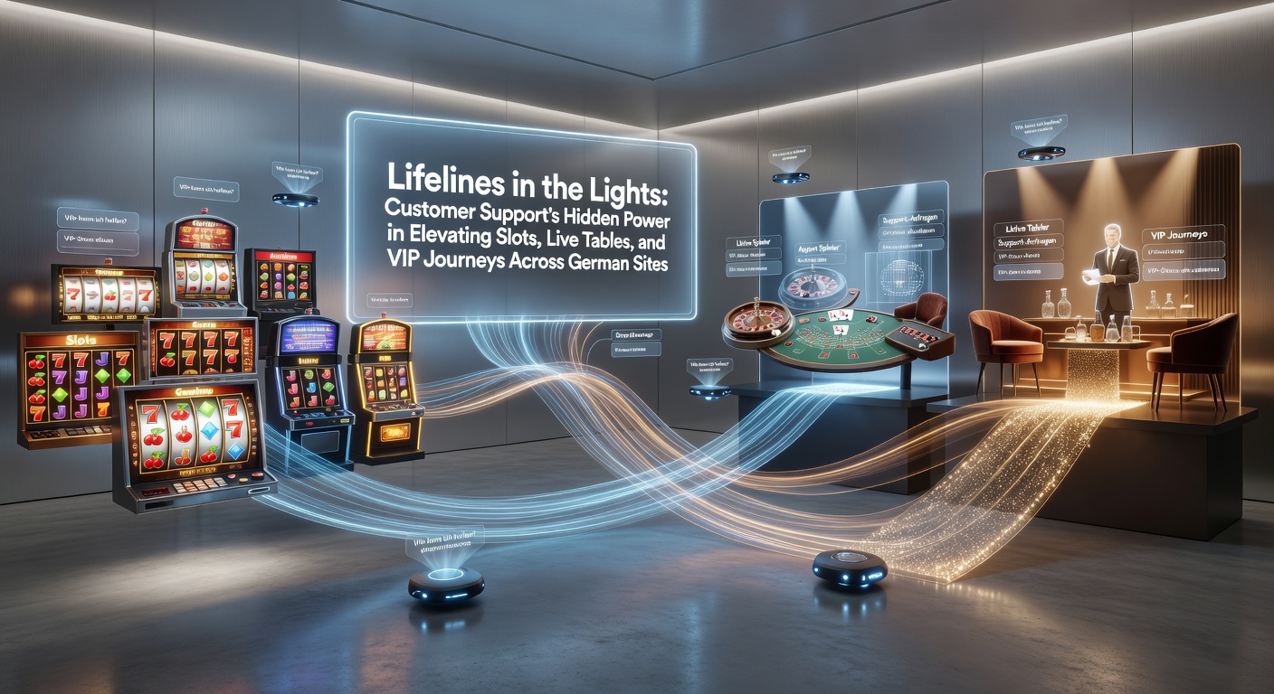 Ein dynamisches Team von Support-Mitarbeitern im Einsatz vor einem Casino-Hintergrund mit Slots und Live-Tischen, das die unsichtbare Unterstützung symbolisiert